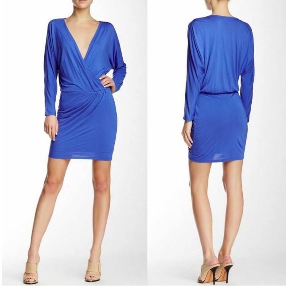Haute Hippie V-Neck Long Sleeve Dress